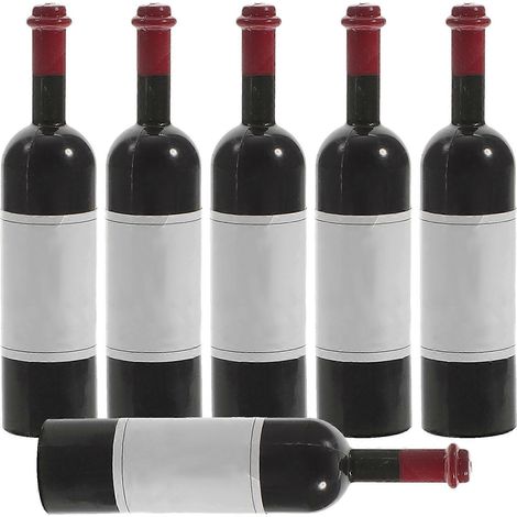 Ensemble de 6 mini-bouteilles noires pour maison de poupée (nourriture et boissons) - Sûr et compact (1/5)