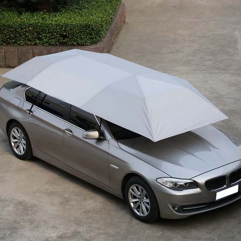 Parapluie de voiture pliable et portable en tissu Oxford, protection solaire extérieure anti-UV (argenté) (1/5)