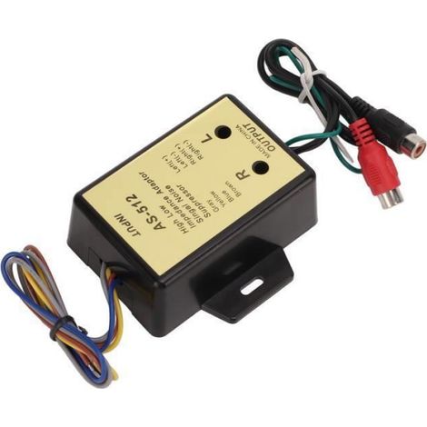 adaptateur de sortie haut bas niveau Convertisseur de sortie de niveau de haut-parleur audio d'adaptateur d'impédance (1/4)