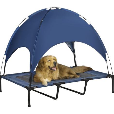 Faltbare Outdoor-Hundehütte mit Dach, 122 x 92 x 108 cm, dunkelblau (1/4)