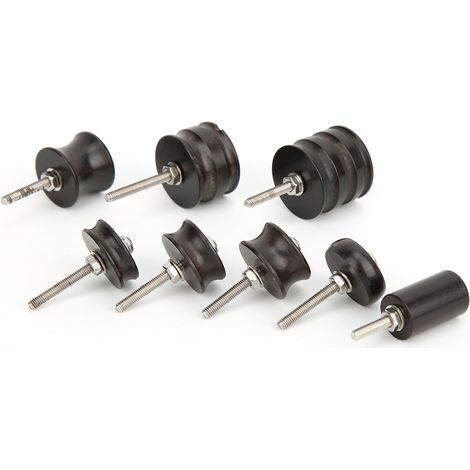 Lot de 8 tiges polies électriques en bois de santal noir, outil de bricolage artisanal pour travail du cuir, accessoire de ponçage fait main (1/5)