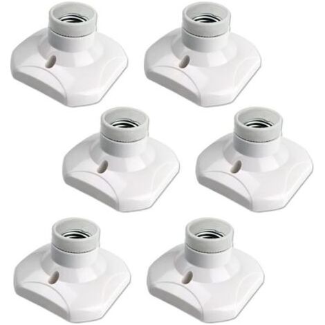 Lot de 6 Douille Plafond E27 à Visser AC 220-240V, Support Douille pour Ampoule LED ,Base Plafonnier Culot E27 (1/4)