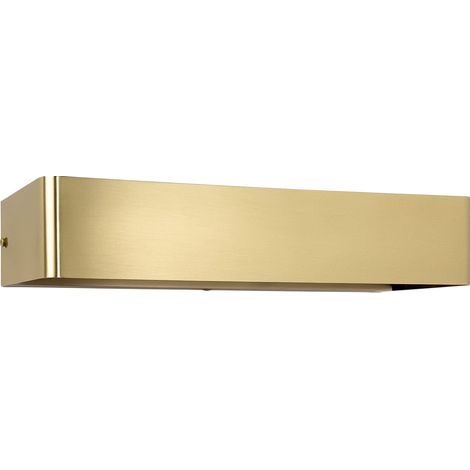 Miroir lumineux laiton up down 32 cm de large en bronze clair E14 2 lampes allongé moderne