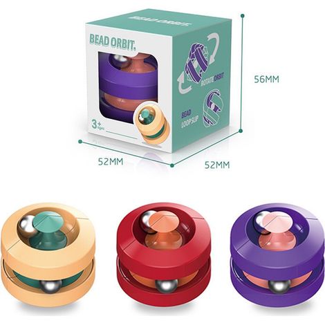 Ces trois boules anti-stress rotatives en métal présentent un design original et sont disponibles en jaune, rouge et vio (1/5)