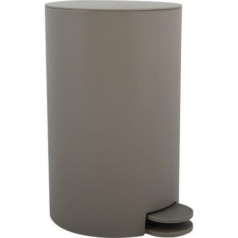MSV, Pattumiera per Cosmetici Modello Osaki, 3 Litri, Coperchio, Pattumiera a Pedale per WC, Bagni, Compatta, Piccolo Spazio, con Contenitore Interno Estraibile, Tortora (1/3)