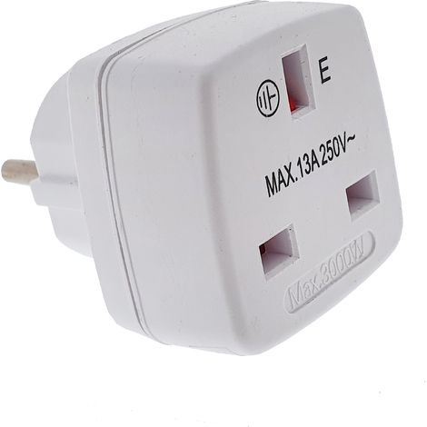 Adaptador de viaje toma inglesa-clavija europea schuko (1/3)