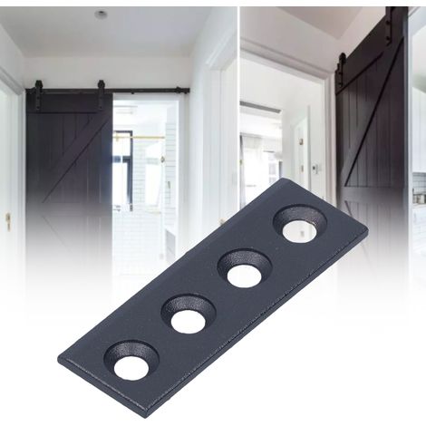 Juego de placas de conexión para rieles de puertas correderas de granero, juego de placas de conexión de acero al carbono para rieles de puertas correderas de granero, accesorio para puertas corredera (1/5)