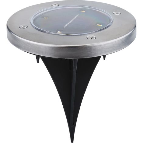 Lampe solaire sans fil à 4 LED enterrée pour pelouse, étanche, blanc chaud (1/3)