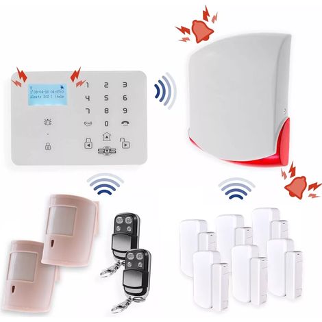 Alarme maison GSM sans fil - Centrale 4G + 2x PIR animal + 6x ouvertures / vibrations et sirène extérieure (KP) (1/5)