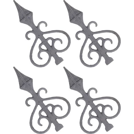 Gusseisen Zaunspitzen 4 Stück Metallpfostenaufsätze mit