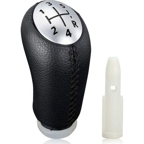 Pommeau de levier de vitesse manuel pour Renault Clio III 2005-09 Megane 2 Laguna 2003-09 Cuir noir avec adaptateur (1/5)