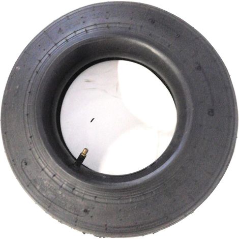 Ecovelò EGB08NRE COPERTONE + Camera d'Aria 3.50-8 Pneumatico Rigato Rinforzato 4PR Gomma Ruota per CARRIOLA