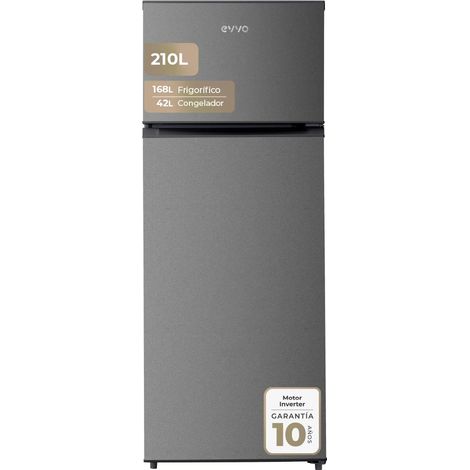 Frigorífico Combi EVVO F41S Plata, Motor Inverter, 210L, Clase E, Diseño Compacto (1/5)