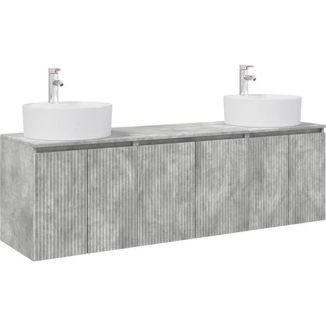 Bathroom Cabinet Set 3 pcs Concrete Grey 49.5 x 44.5 x 65 cm vidaXL (1/5)