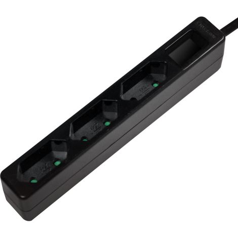 LogiLink LPS229B Steckdosenleiste 3fach Schwarz Konturenstecker 1 St. (1/2)