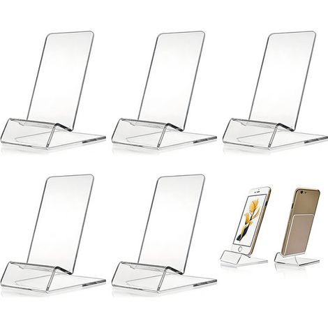 Supporto per presentazione - 5 pezzi - 5,878,6 cm - Adatto per esporre foto, opere d'arte, CD - Supporto trasparente - Materiale acrilico - Può essere utilizzato anche come supporto per telefono - Sup (1/5)