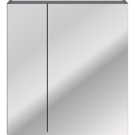 Armoire de salle de bain avec miroir murale - Bleu indigo - L60-H65-P17 - KLAUS (1/4)