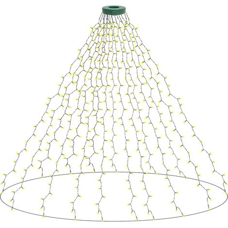 Weihnachtsbeleuchtung für Christbaum, Lichterkette Weihnachtsbaum, Lichterketten Christbaumbeleuchtung mit Ring, 2m 16 Girlande 400 LEDs Baumvorhang für 150cm bis 220cm Tannenbaum Warmweiß (1/5)