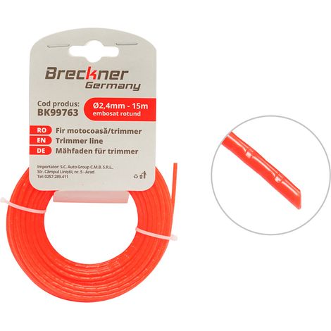 Filo per decespugliatore rotondo goffrato 2,4 mm x 15 m Breckner Germany (1/3)