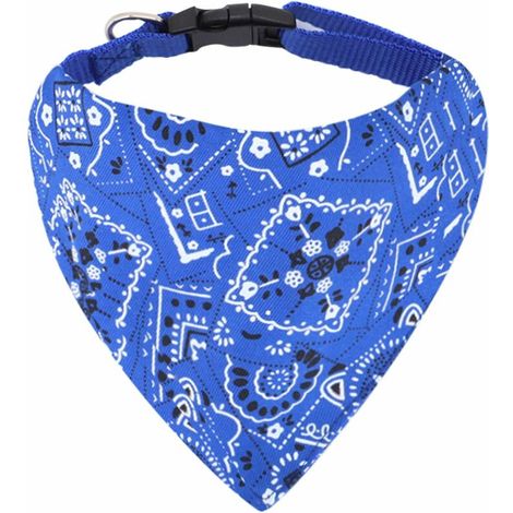 Écharpe ajustable bandana pour chien à la mode pour chiot chat (bleu) (1/2)
