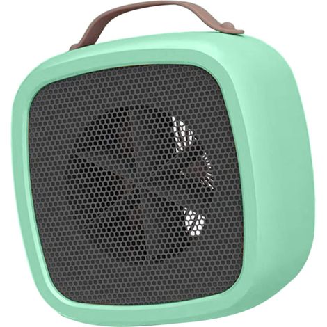 Riscaldatore portatile compatto – protezione contro il surriscaldamento – ventilatore elettrico – maniglia – verde – domestico