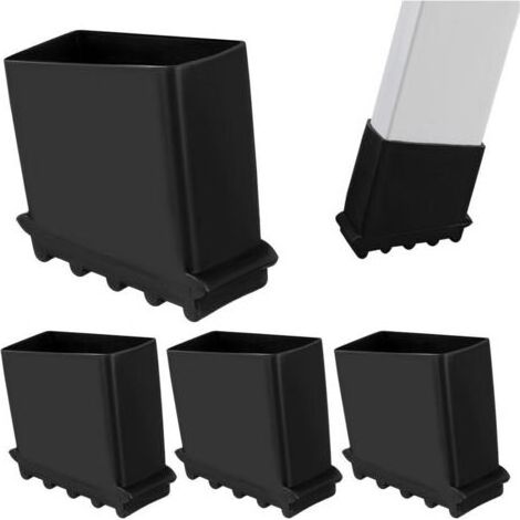 Pair Noir, Antidérapant étape échelle Pieds, 4PCS Pied Echelle Caoutchouc, Universel Patin Escabeau, Pied Escabeau Pour Echelles à Chevrons (1/5)