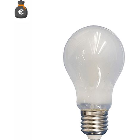 Alcapower Lampadina LED A60 Vetro Frost 8W E27 950lm 4000K Luce Naturale, Tecnologia a efficienza energetica Classe E per illuminazione domestica