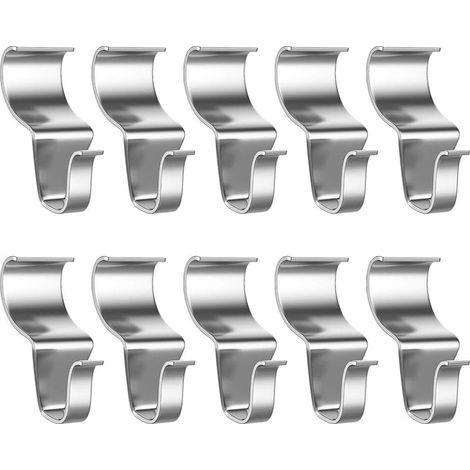 10 ganci a scomparsa in acciaio inox (1/5)