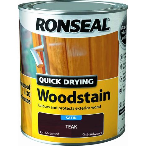 Ronseal Quick Drying Woodstain Satin Teak 750ml RSLQDWST750