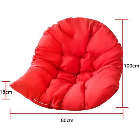 Coussin de berceau suspendu Coussin de chaise en rotin Coussin de berceau - Rouge, 80120cm Amovible et lavable, 1pc (1/4)