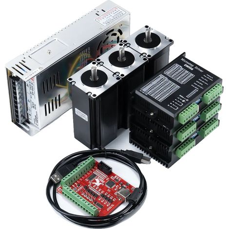 Motore passo-passo ad alta coppia, compatibile con driver, kit motore 3 x 3N, DM556 (1/2)