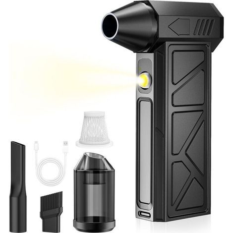 Electric Air Duster Mini souffleur à poussière sans fil 100 000 tr/min 4 vitesses réglables avec batterie de 4000 mAh pour ordinateur, clavier, extérieur, maison et voiture (modèle standard) (1/4)
