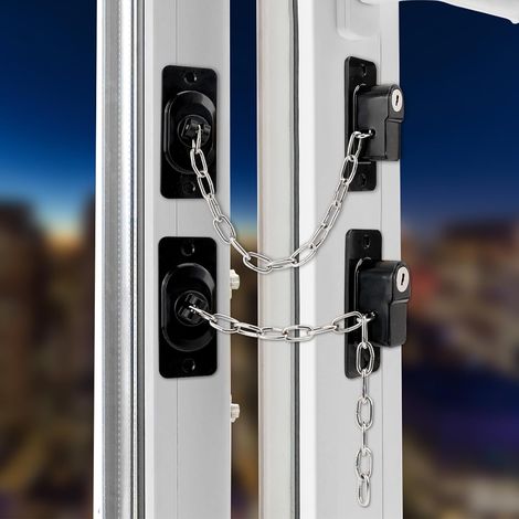 Ein Set aus zwei verstellbaren Kühlschrankschlössern mit Schlüsseln, geeignet für Schränke, Fenster und Schiebetüren, inklusive Schrauben, schwarz.