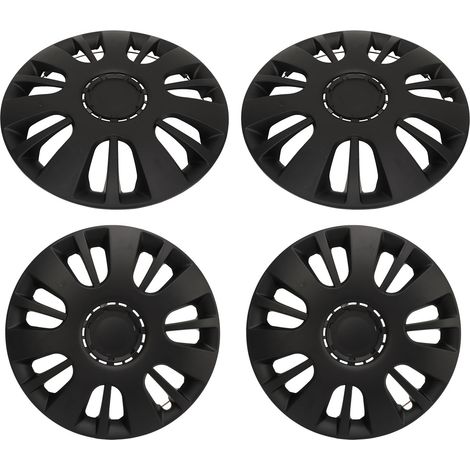 4 pièces 14 pouces enjoliveur Automobile mat noir enveloppe de roue jante protecteur couverture garniture pour voitures camions fourgonnettes. (1/4)