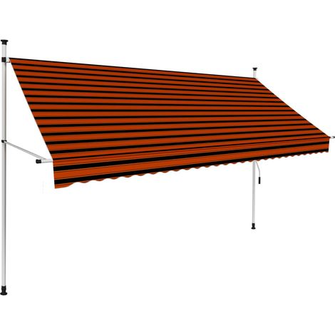 Auvent manuel rétractable Store banne Marquise 300 cm Orange et marron NDTN4610709 (1/5)