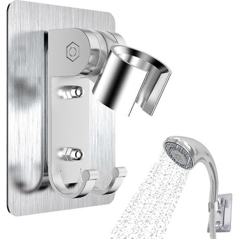 Support de douche, support de douche réglable, support de douchette, aucun remplacement nécessaire, sans perçage (1/5)
