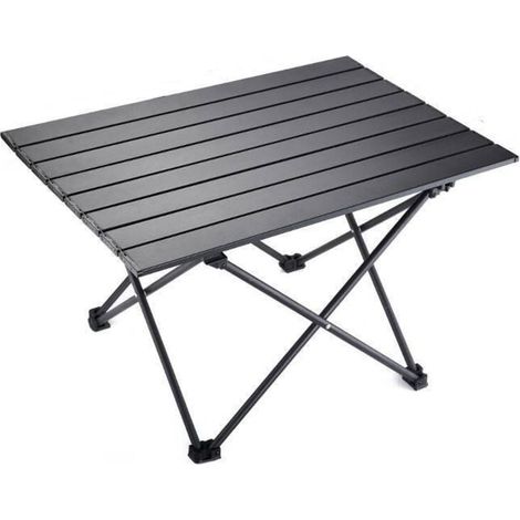 Table de Camping,Pliante Table Alliage d'aluminium Ultra-légère Portable avec Sac de Transport,pour l'extérieur,Le Camping,Les Pique-niques,la Randonnée,la Pêche (69x47x42cm) (1/4)