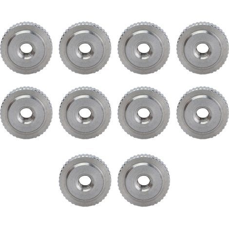 Écrou moleté à tête plate en acier inoxydable 304, trou traversant, serrage manuel, NutM3 (1/5)