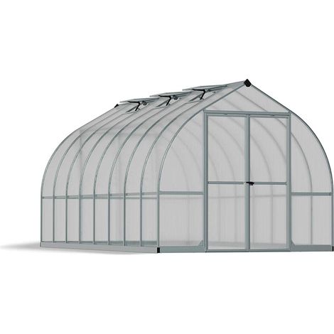 Greenhouse Bella Kit 8 x 16 Feet - Polycarbonate - L483.9 x W244 x H219 cm - Silver