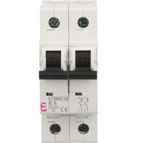 Interruttore automatico 2P B 6A 10kA AC ETIMAT10 002123712
