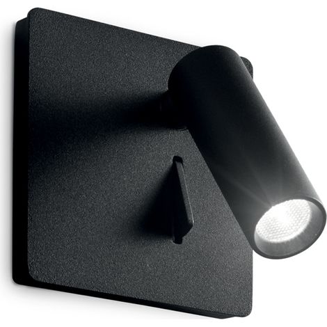 Applique Moderna Lite Metallo Nero Led 3W 3000K Luce Calda (1/2)