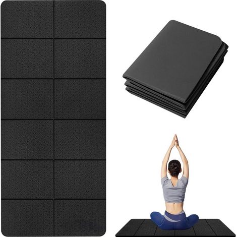 Tapis de protection de sol pliable pour équipement de fitness, 183 x 61 cm, 6 mm d'épaisseur, PVC haute densité pour isolation acoustique et absorption des chocs, support pour appareils de (1/5)