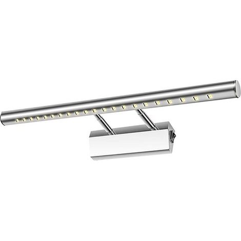 Applique murale LED pour miroir de salle de bain (5 W) / éclairage de tableau IP44 étanche, orientable à 180° avec interrupteur, en acier inoxydable pour meubles décoratifs (1/5)