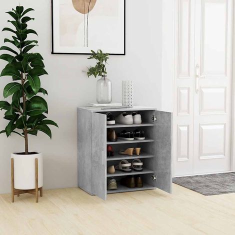 Armoire à chaussures-Meuble à chaussures-Étagère de rangement Gris béton 60x35x70 cm Bois d’ingénierie 215549 (1/5)