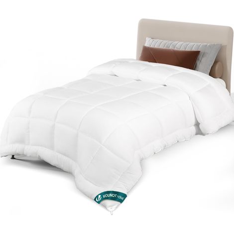 Vounot – Couette tempérée 135x200cm 300gsm – Garnissage microfibre 7D ultra-douce – Certifiée Oeko-Tex – Lavable en machine