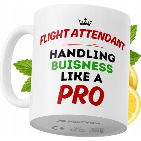 Lustiger Kaffee- oder Teebecher mit witzigem Textdesign für Flugbegleiterinnen und Flugbegleiter. Ideal für Geburtstage, Namenstage, Feiertage und besondere Anlässe. Hochwertiger Becher für Zuhause, B