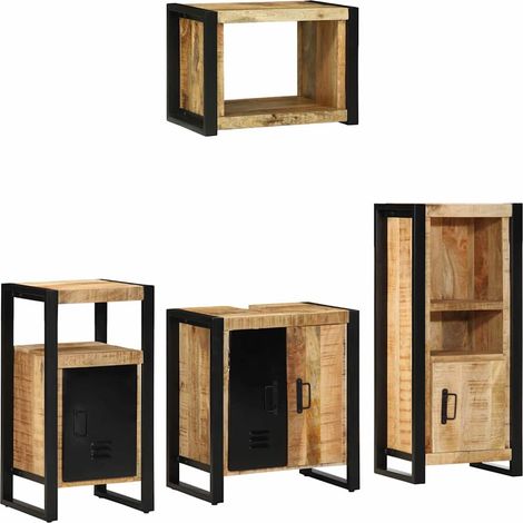 Maison Exclusive - Badezimmermöbel-Set 4 stk. Braun und Schwarz 5 (1/5)