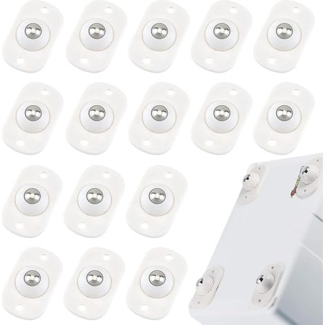 Juego de 16 ruedas autoadhesivas con rodamientos de bolas giratorios de 360°, miniruedas autoadhesivas para muebles, ruedas de transferencia con rodamientos de bolas, para muebles pequeños, caja de al