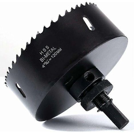 120mm Bi-Metal Hole Saw, M42 HSS Bi-Metal Hole Saw with Center Drill Bit for Heavy Duty Drill Bit (1/5)