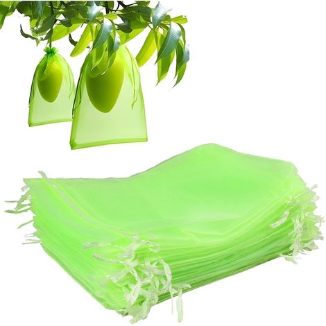 50 x Traubenschutzbeutel 15 x 20 cm, wiederverwendbare Organza-Netzbeutel mit Kordelzug, effektiver Schutz der Früchte vor Fliegen, Wespen, Vögeln und Hagelschäden, für Weinberge und (1/5)